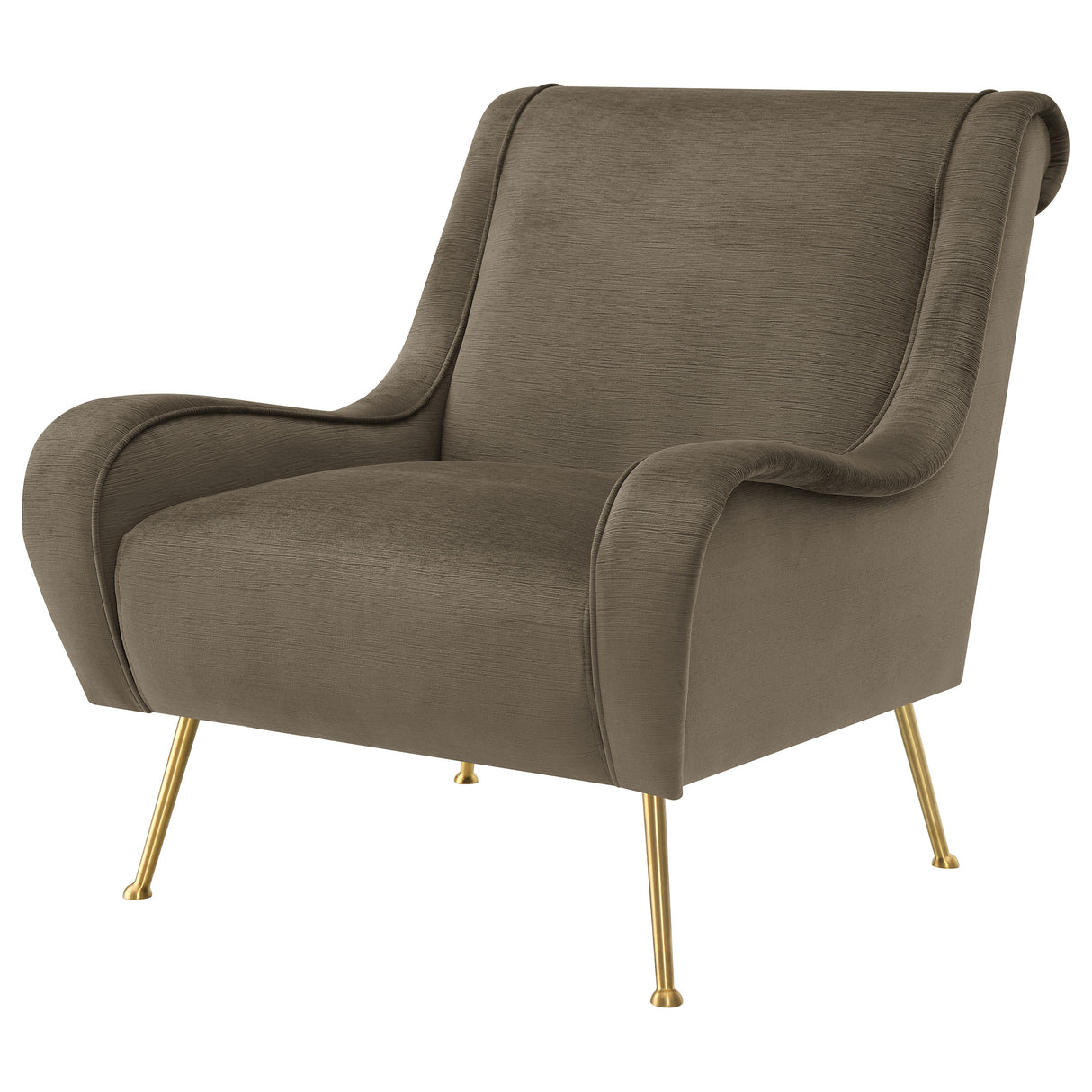 Ricci Upholstered Saddle Arm Accent Chair - Truffle