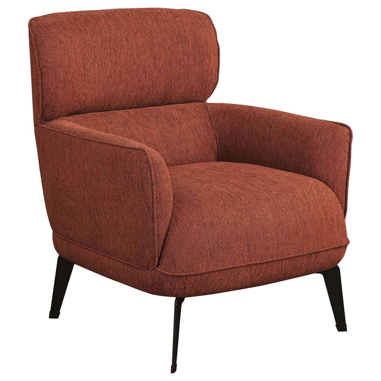 Andrea Upholstered Crescent Arm Accent Chair in Orange