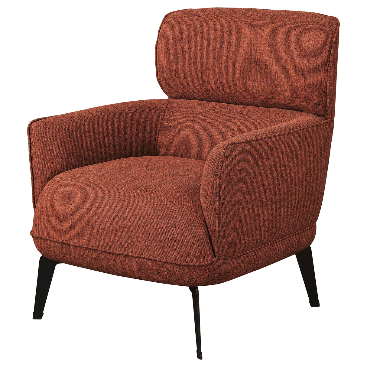 Andrea Upholstered Crescent Arm Accent Chair in Orange