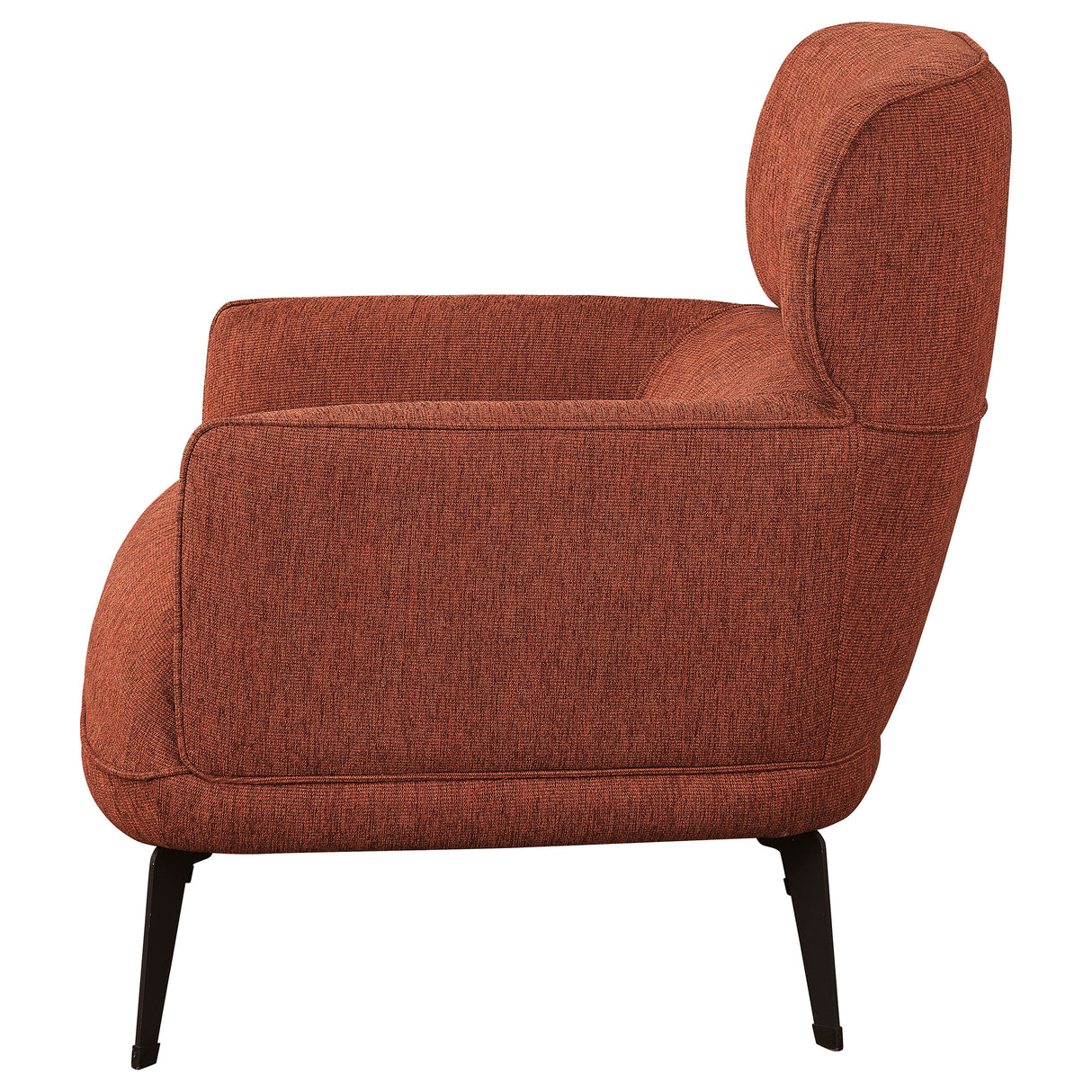 Andrea Upholstered Crescent Arm Accent Chair in Orange