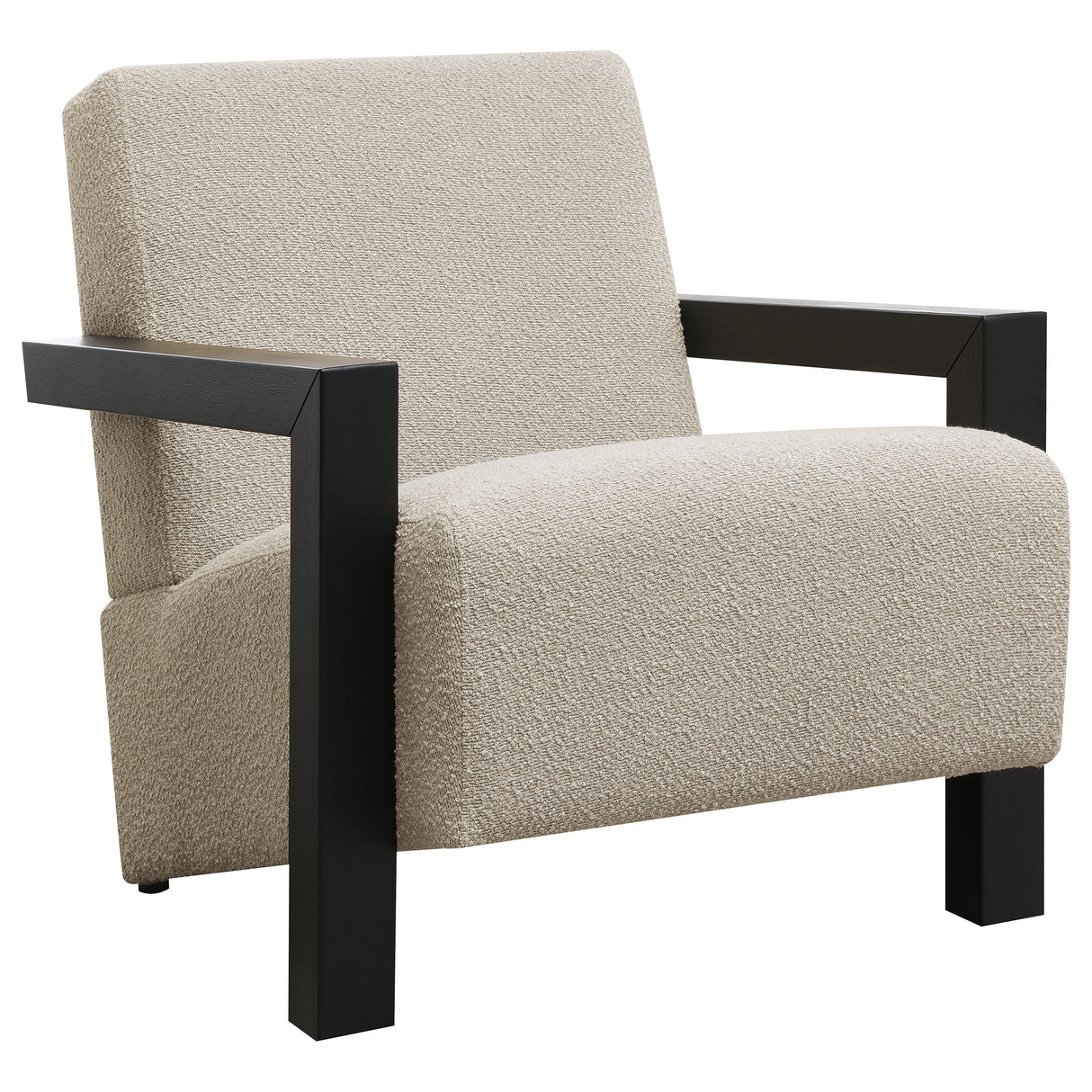 Fitzroy Boucle Upholstered Accent Arm Chair in Latte