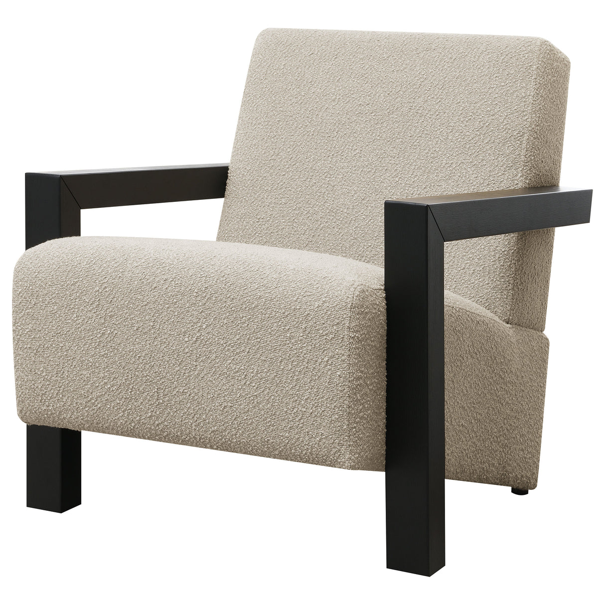 Fitzroy Boucle Upholstered Accent Arm Chair in Latte