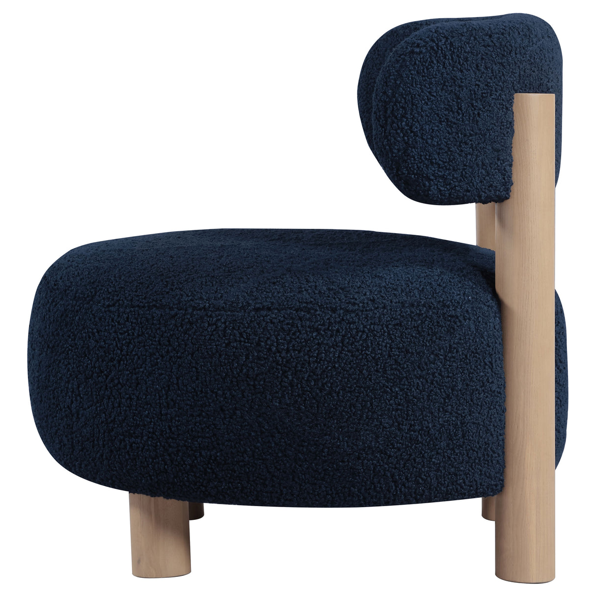 Zonie Boucle Upholstered Barrel Back Accent Chair, Blue