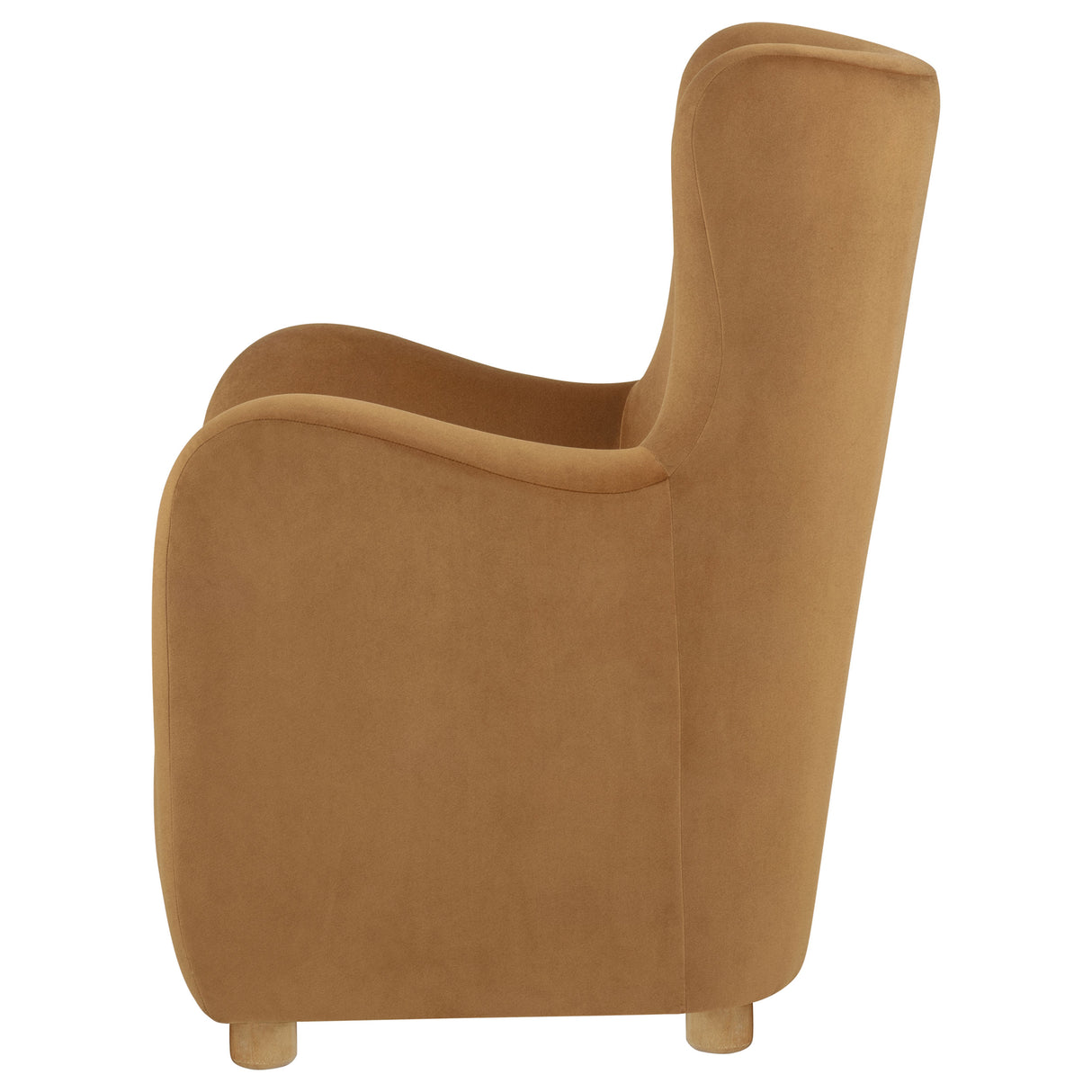 Thornton Cognac Velvet Wingback Lounge Accent Chair