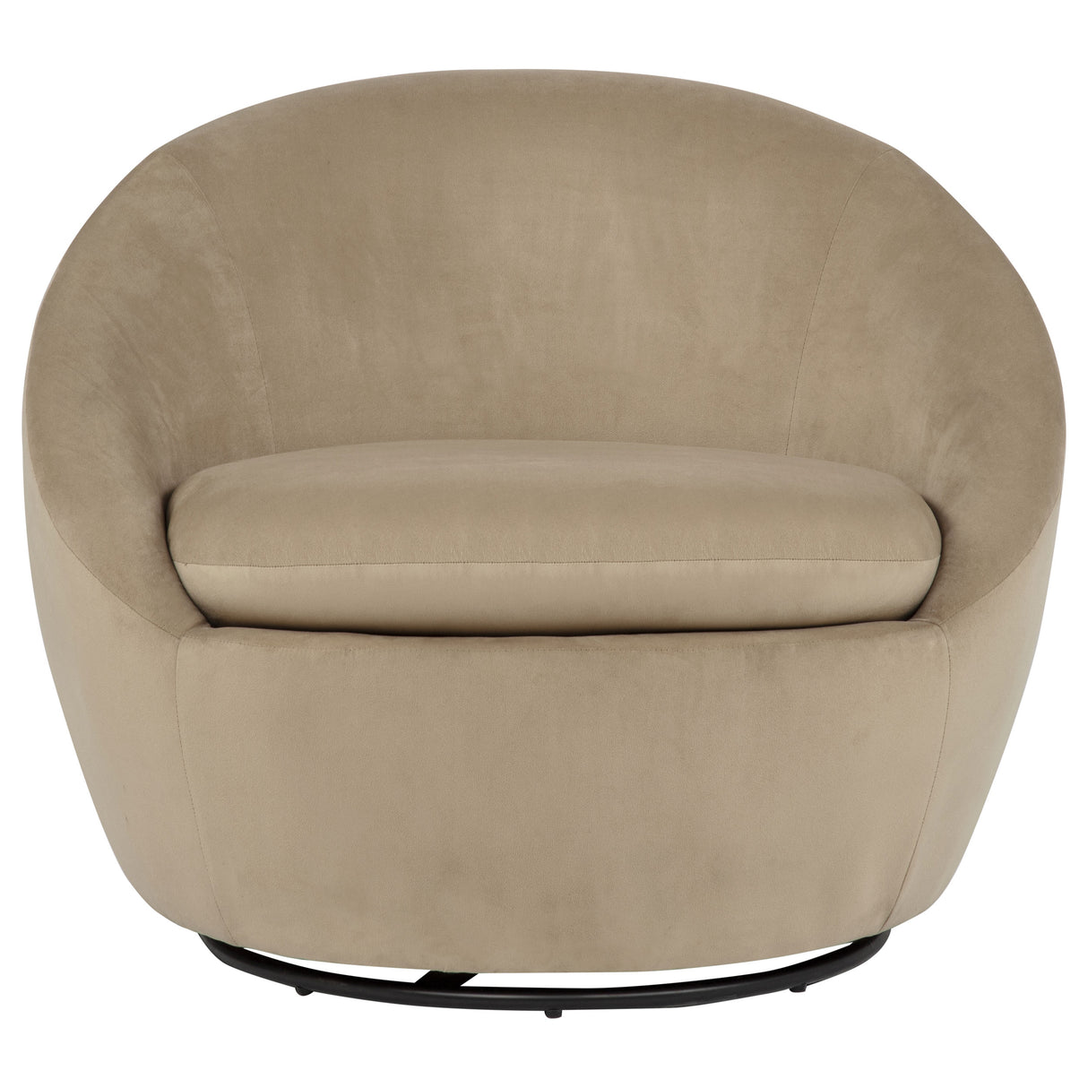 Myernick Camel Velvet Swivel Barrel Accent Chair