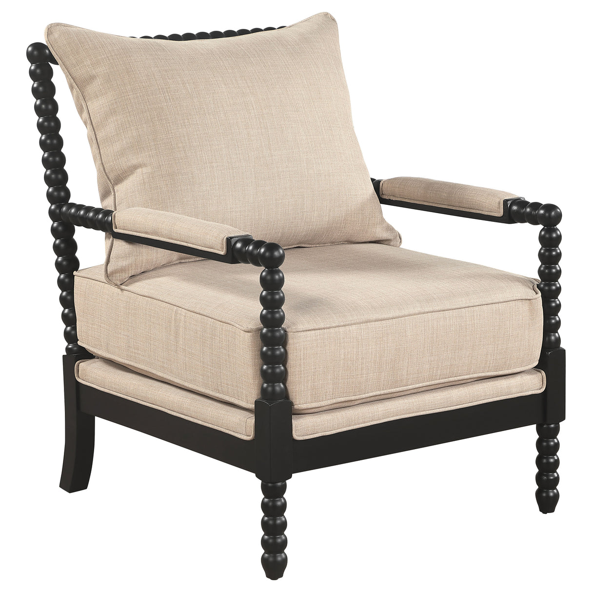 Blanchett Bobbin Accent Chair - Beige and Black Fabric