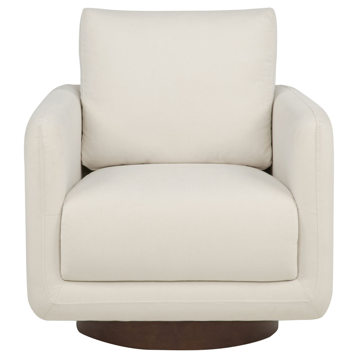 Iris Ivory Fabric Upholstered Swivel Accent Chair