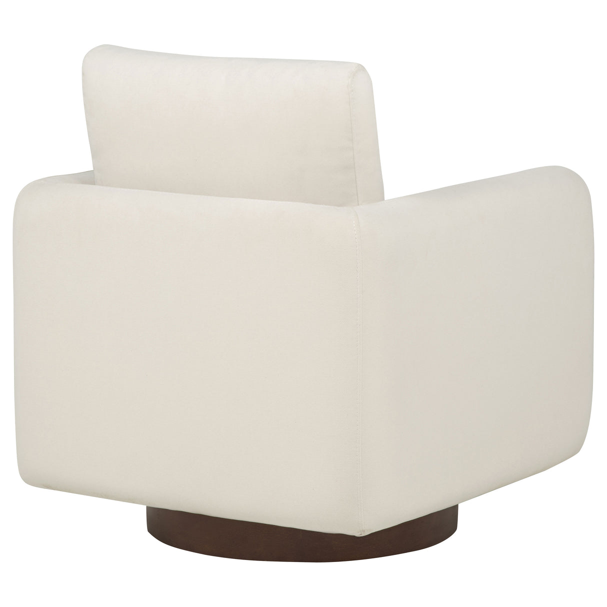 Iris Ivory Fabric Upholstered Swivel Accent Chair