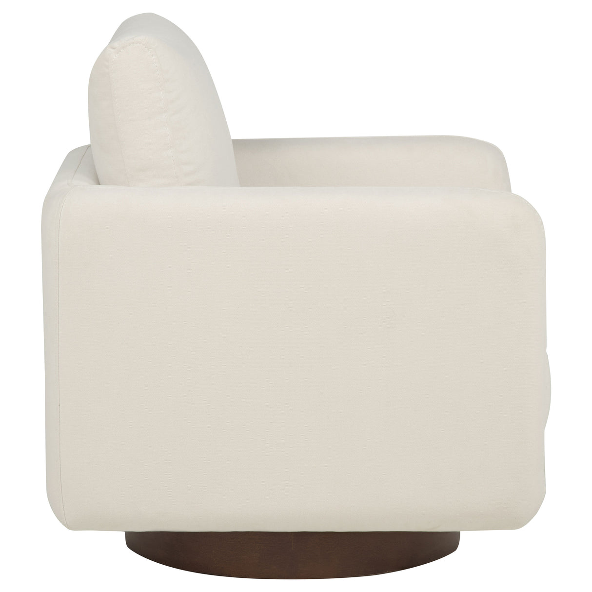 Iris Ivory Fabric Upholstered Swivel Accent Chair