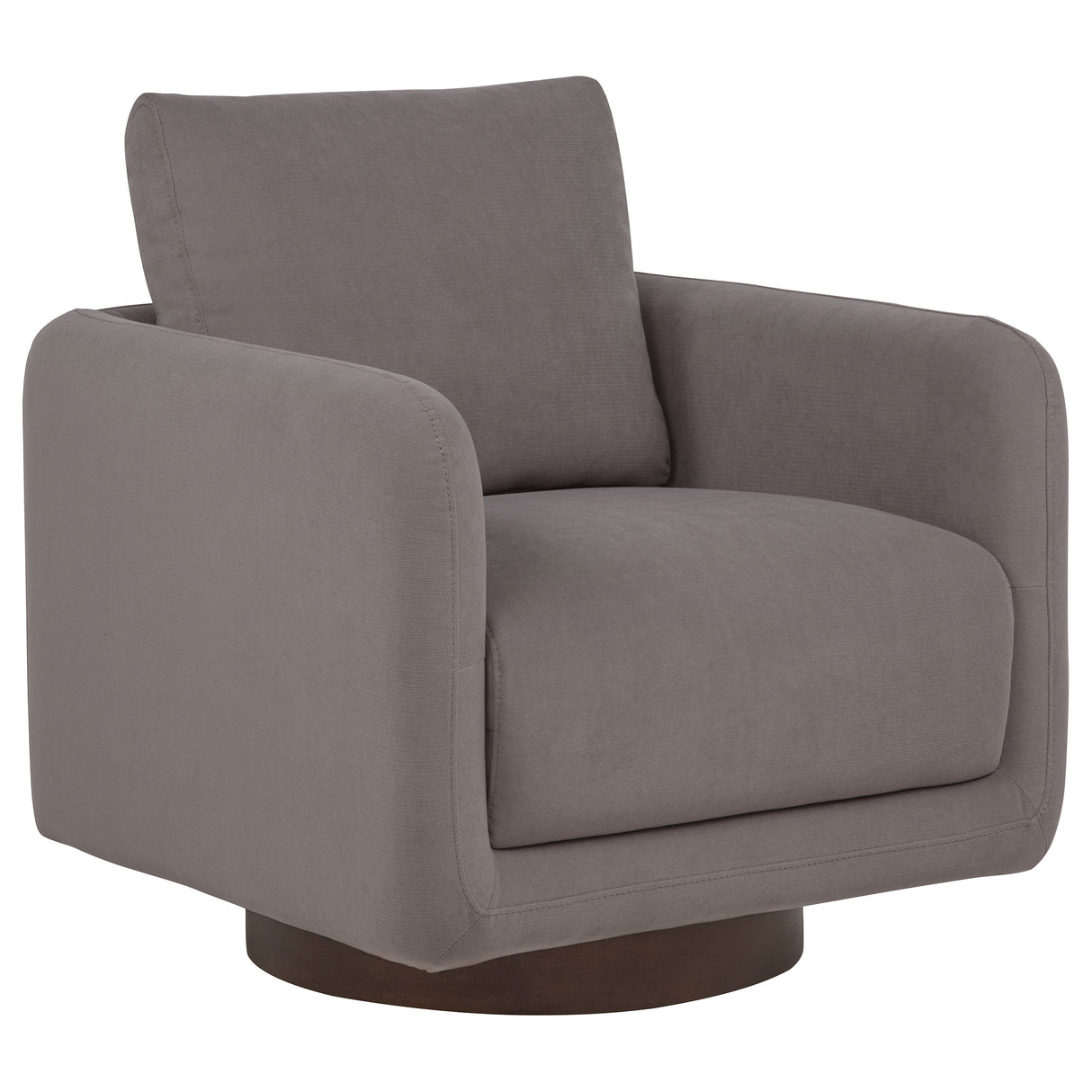 Iris Stone Fabric Swivel Accent Chair with Pedestal Base