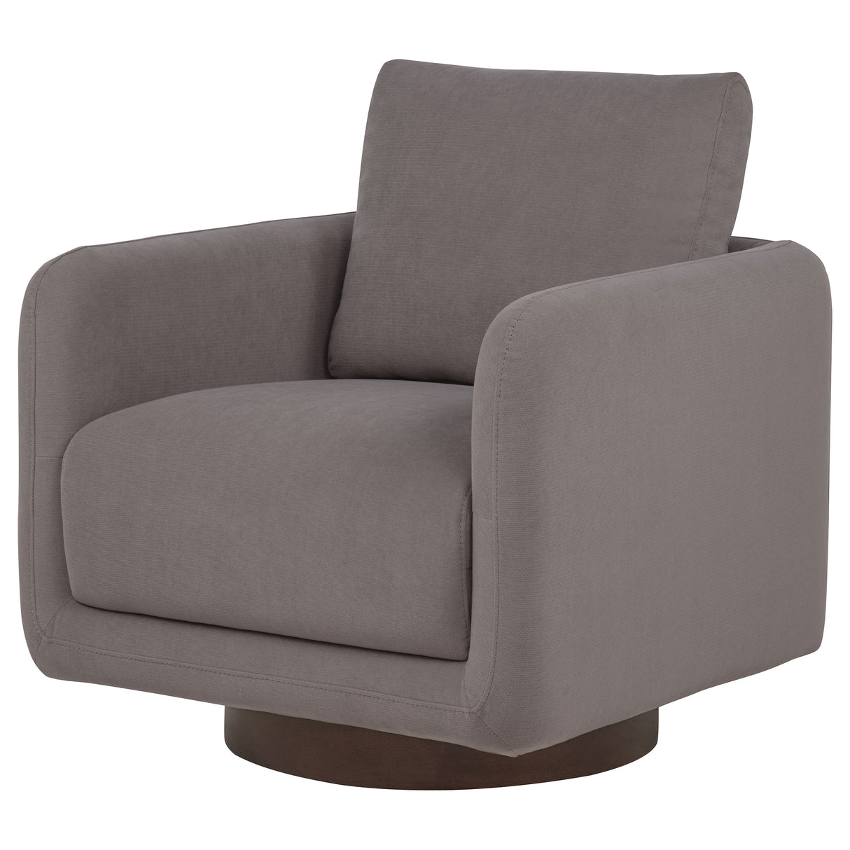 Iris Stone Fabric Swivel Accent Chair with Pedestal Base