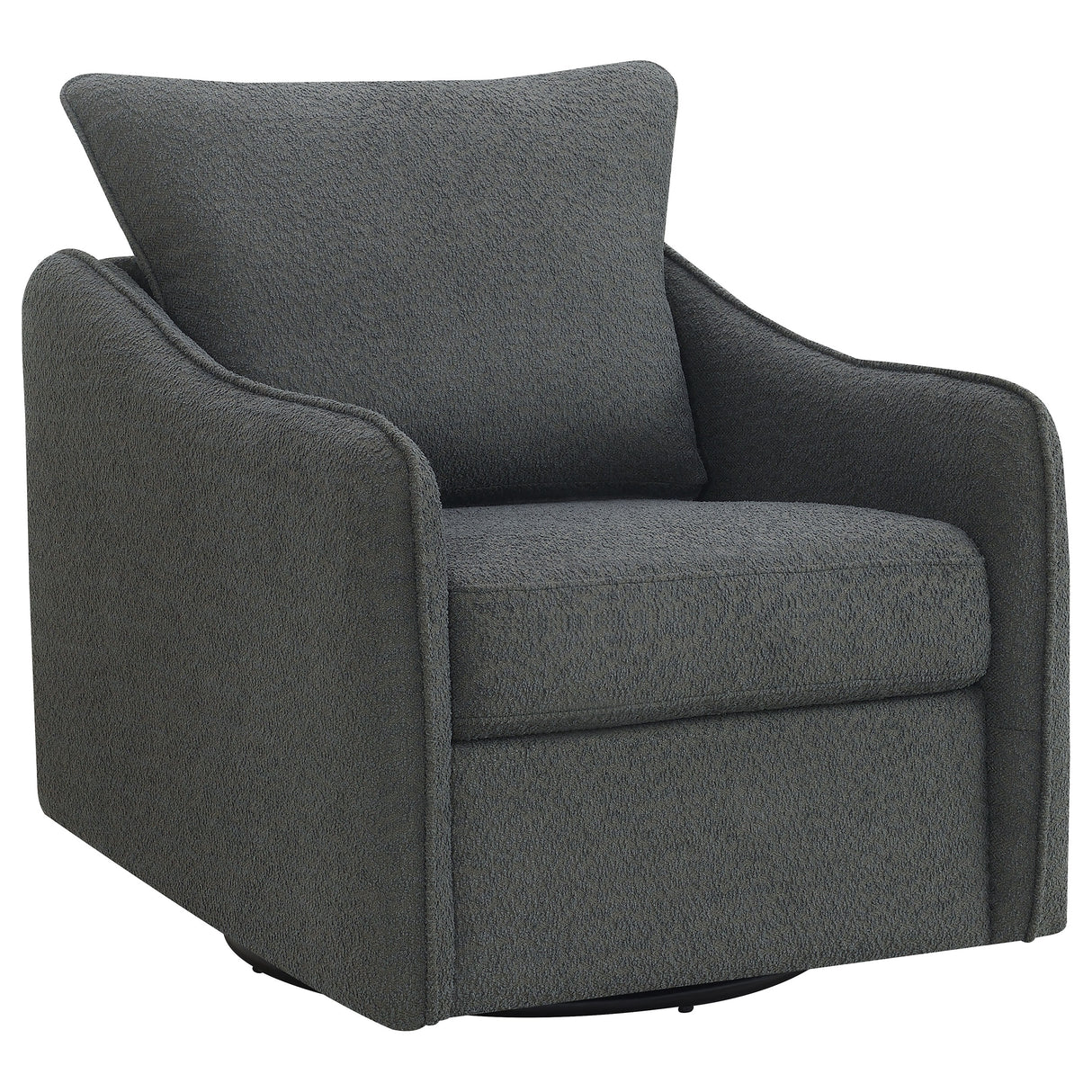 Madia Upholstered Swivel Glider Chair - Charcoal