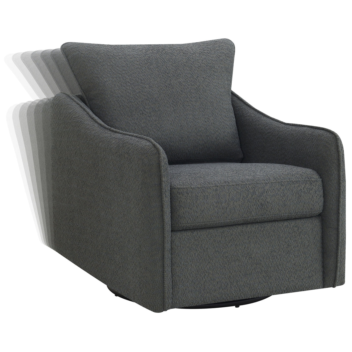 Madia Upholstered Swivel Glider Chair - Charcoal