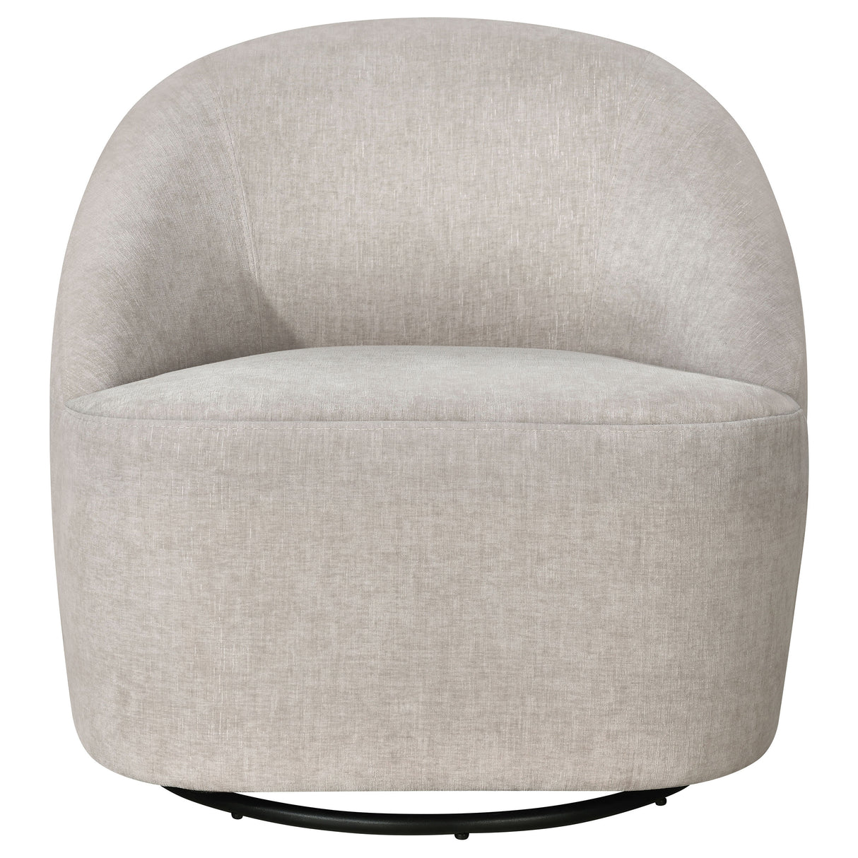 Leon Chenille Swivel Accent Chair in Beige