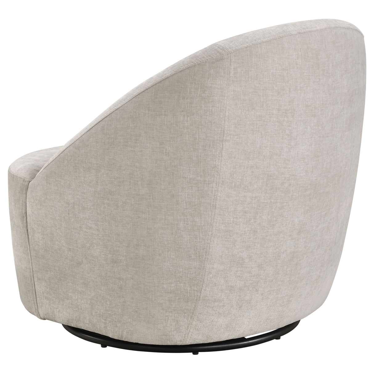 Leon Chenille Swivel Accent Chair in Beige