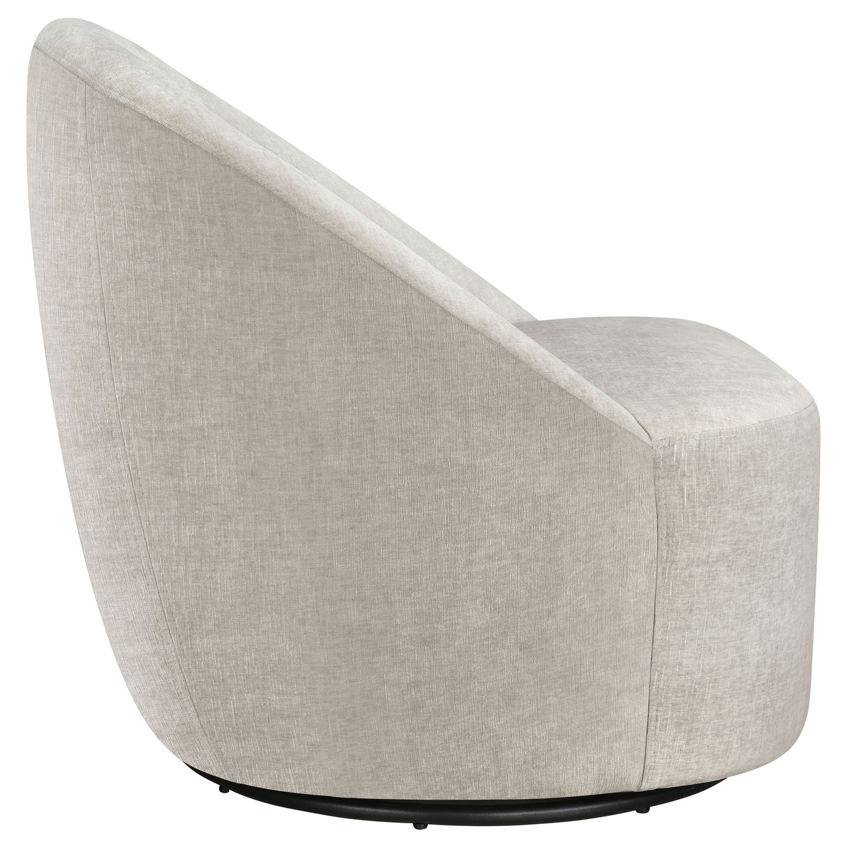 Leon Chenille Swivel Accent Chair in Beige