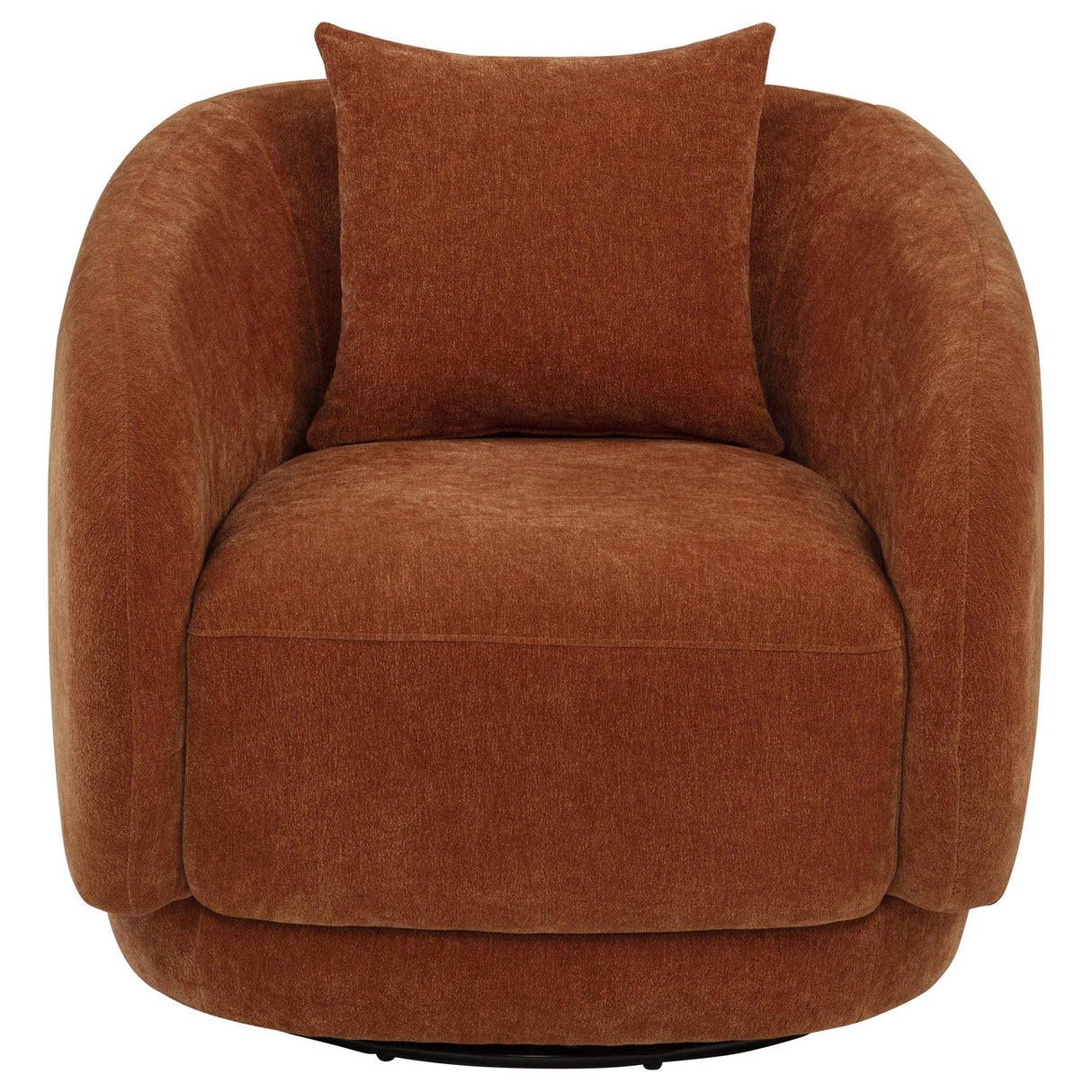 Arnaud Burnt Orange Chenille Swivel Accent Chair