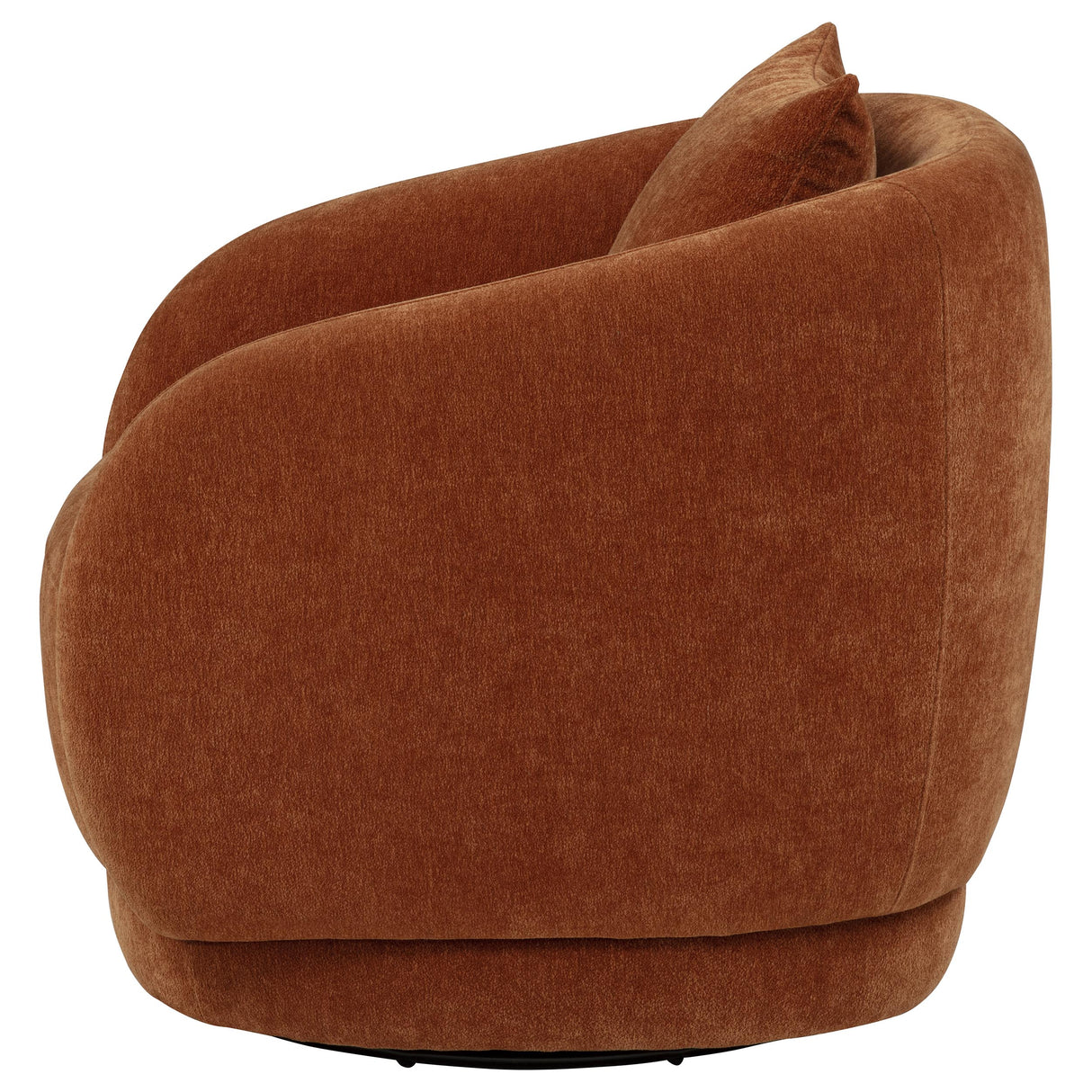 Arnaud Burnt Orange Chenille Swivel Accent Chair