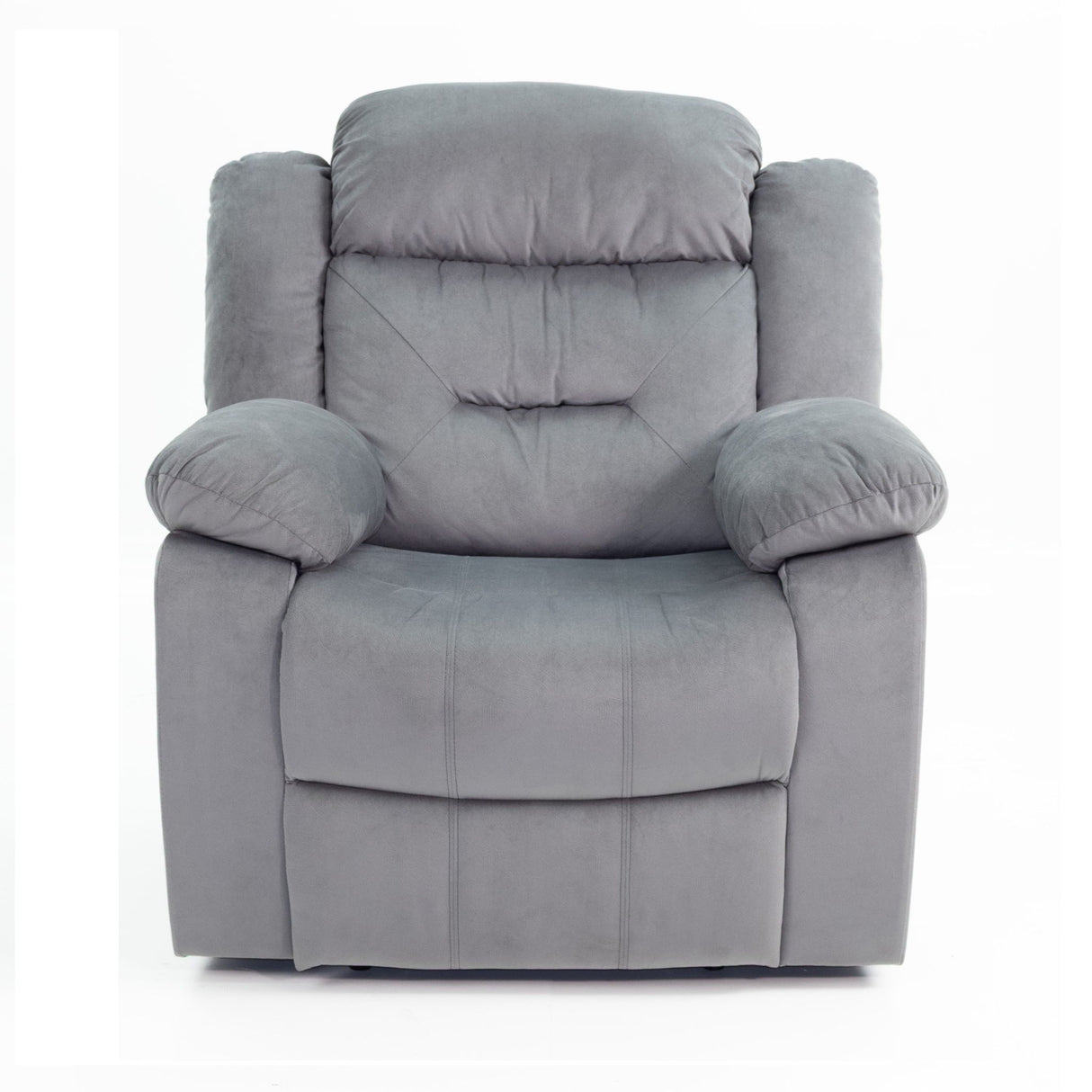 Modern Manual Recliner With Padded Seat And Pillow Arms
