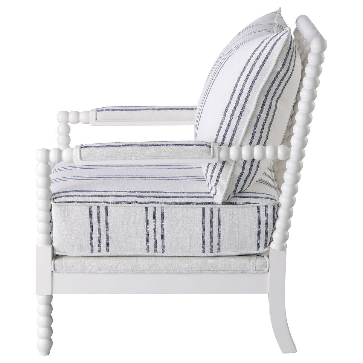 Blanchett Upholstered Bobbin Accent Chair in White