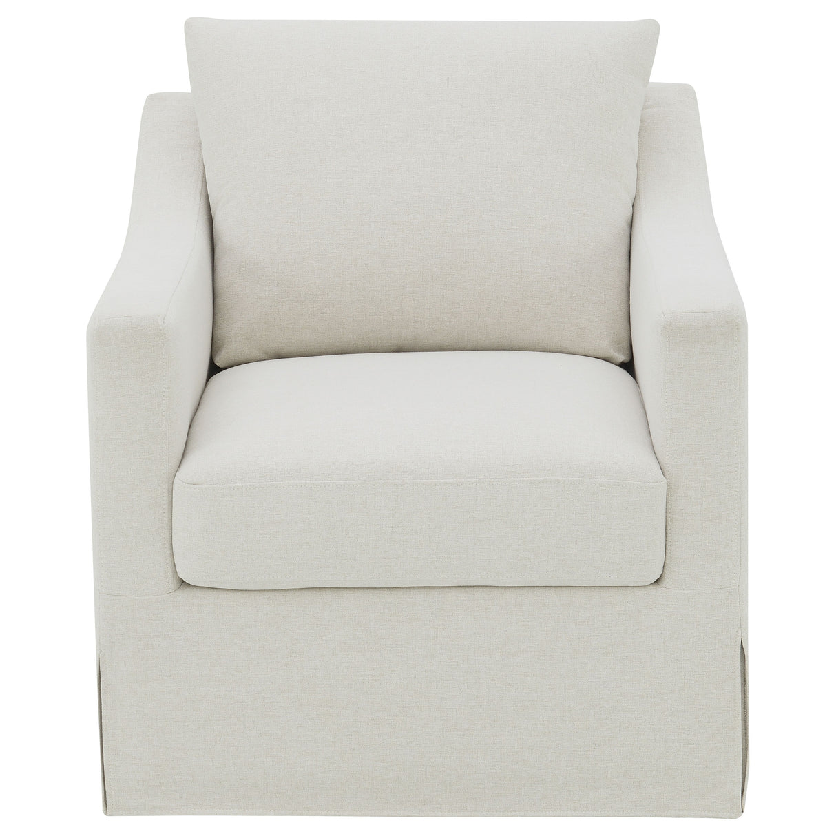 Winter Upholstered Sloped Arm Accent Swivel Chair - Beige