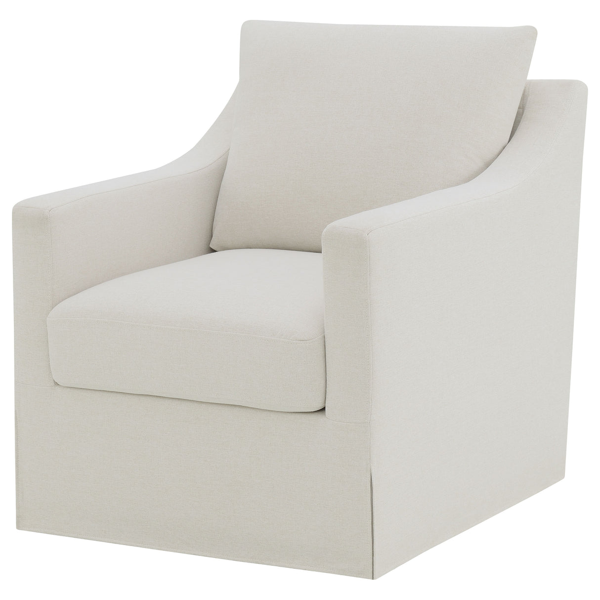 Winter Upholstered Sloped Arm Accent Swivel Chair - Beige
