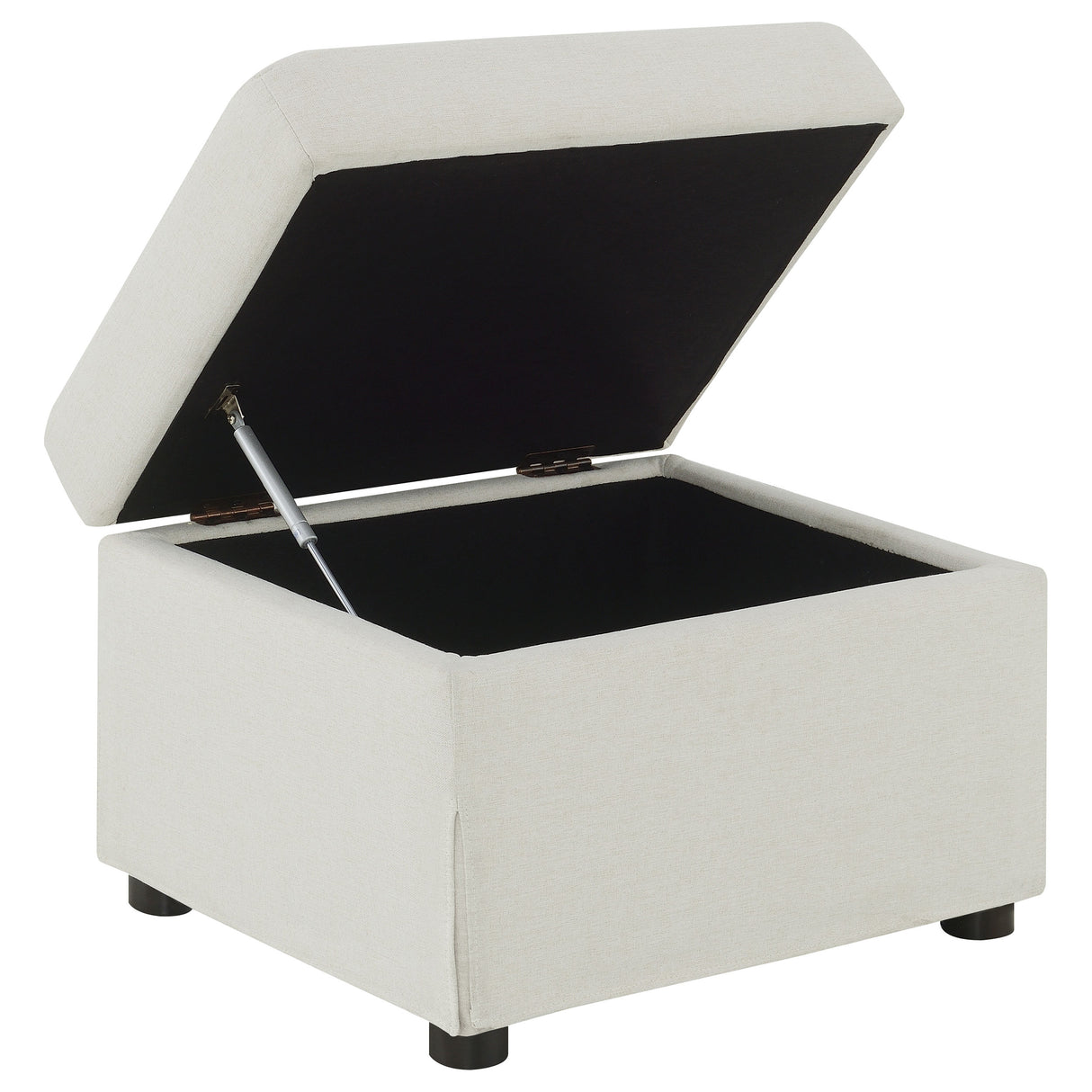 Winter Upholstered Hydraulic Lift Top Storage Ottoman, Beige
