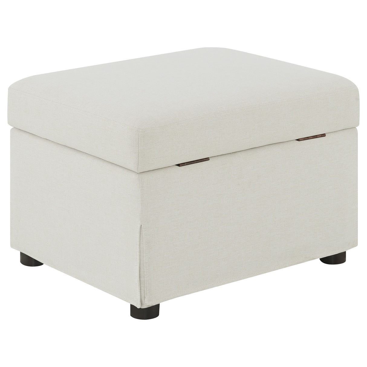 Winter Upholstered Hydraulic Lift Top Storage Ottoman, Beige