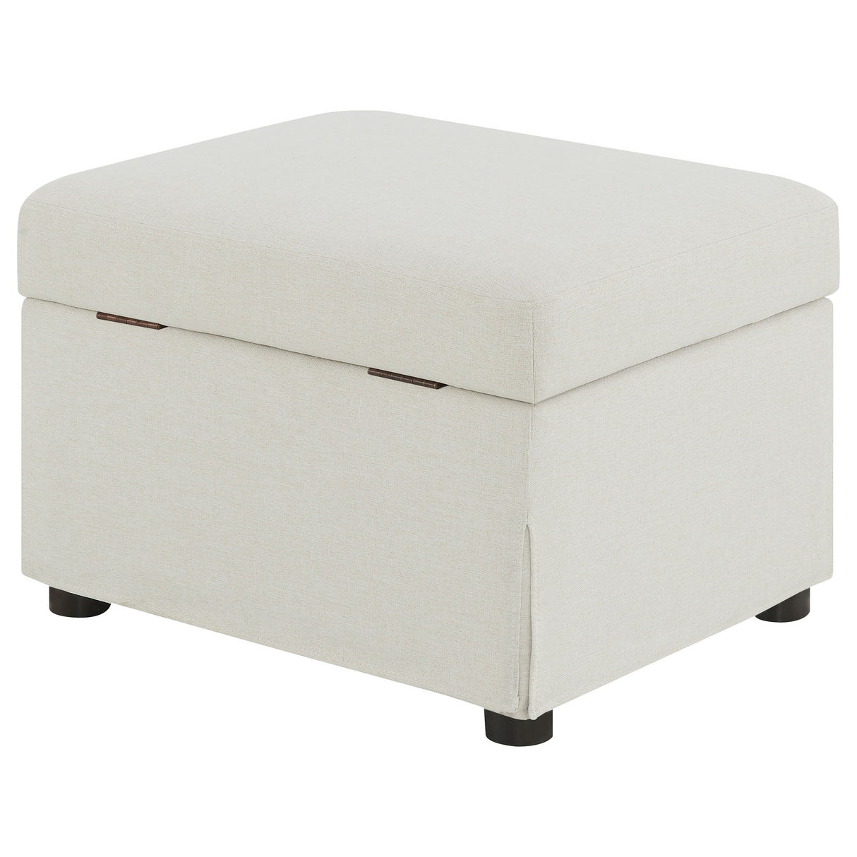 Winter Upholstered Hydraulic Lift Top Storage Ottoman, Beige