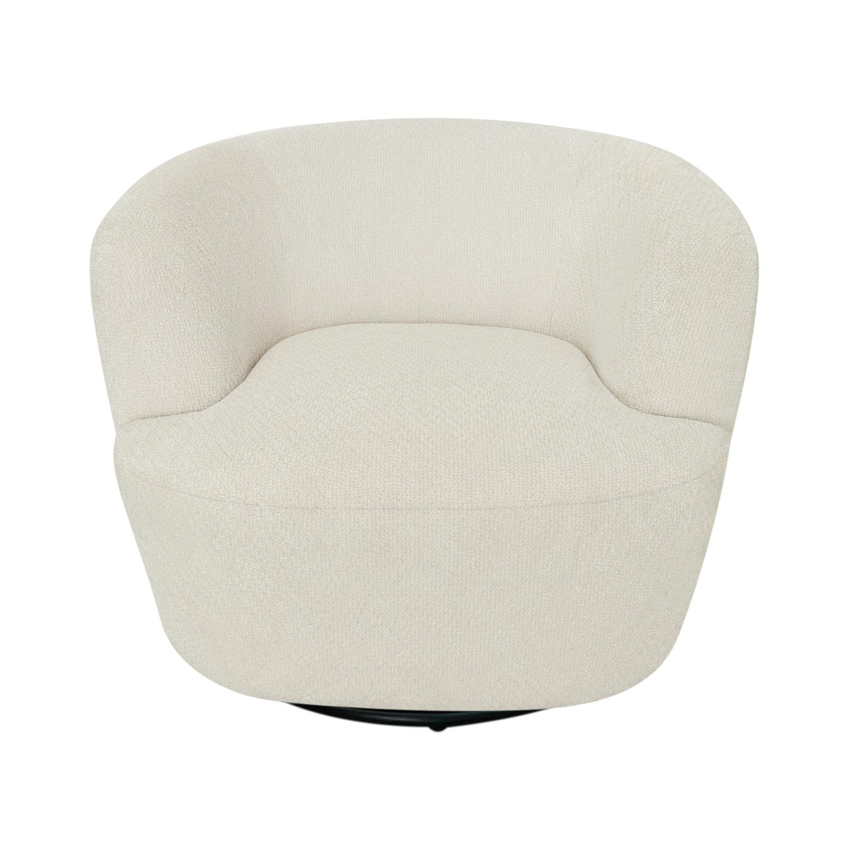 Ivory Fabric Accent Swivel Chair with Foam Cushions