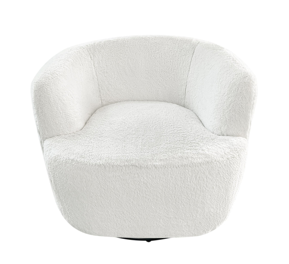 Ecru Fabric Accent Swivel Chair with Foam Cushions
