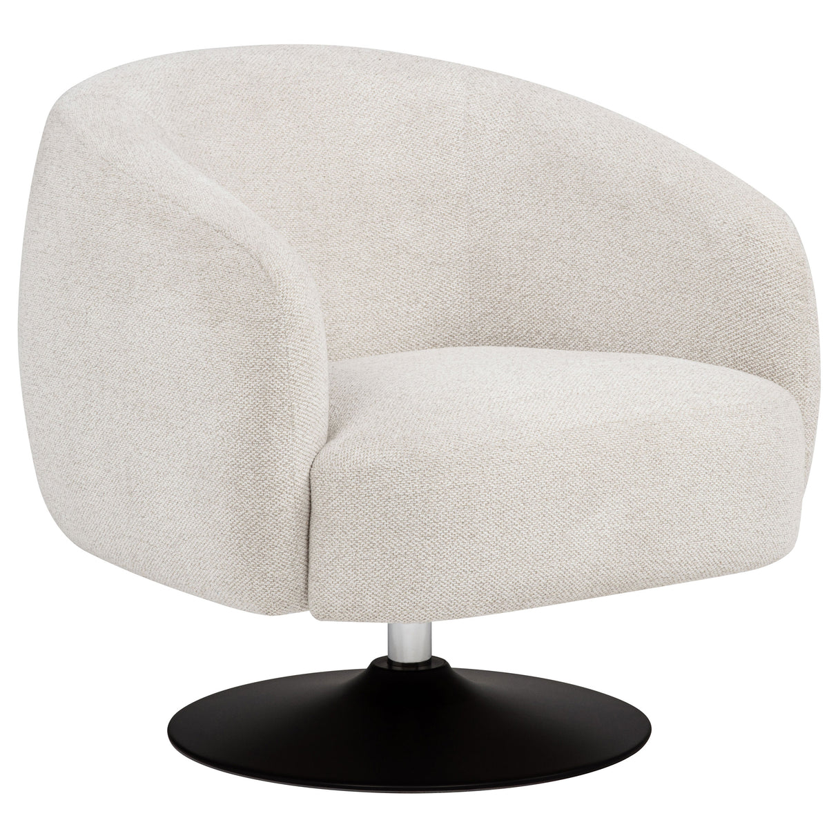 Dave Upholstered Barrel Back Swivel Club Chair - Beige
