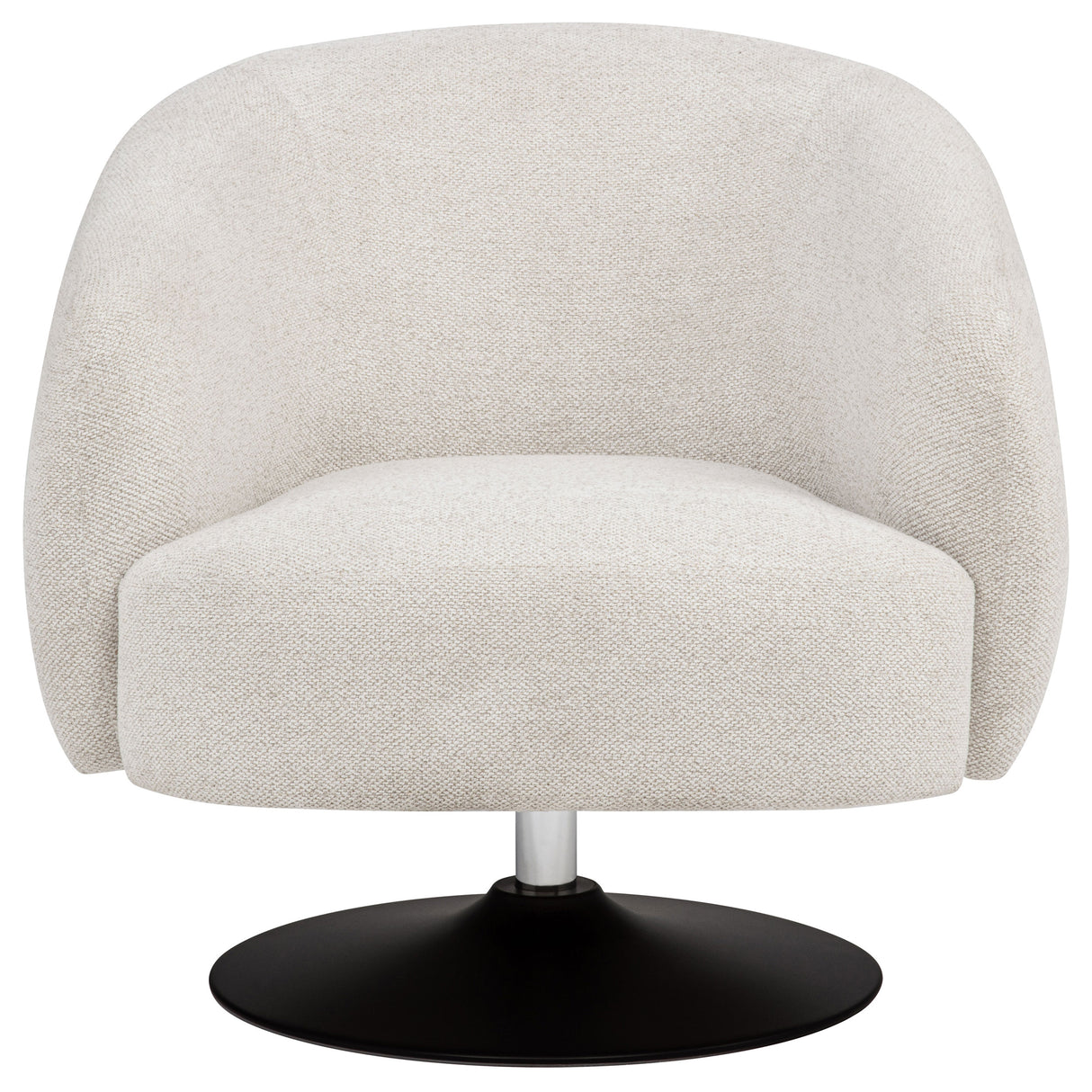 Dave Upholstered Barrel Back Swivel Club Chair - Beige