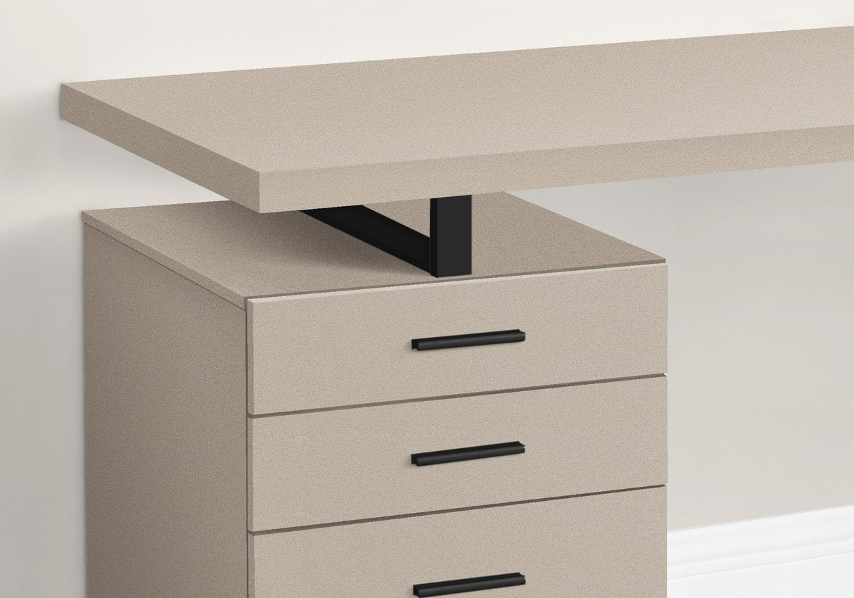 Computer Desk For Home Office, Laptop, Left Right Set Up, Storage Drawers - Beige
