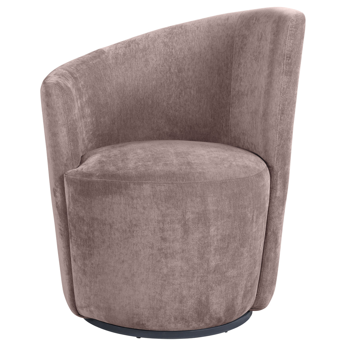 Nueva Blush Velvet Upholstered Swivel Chair with Curved Backrest