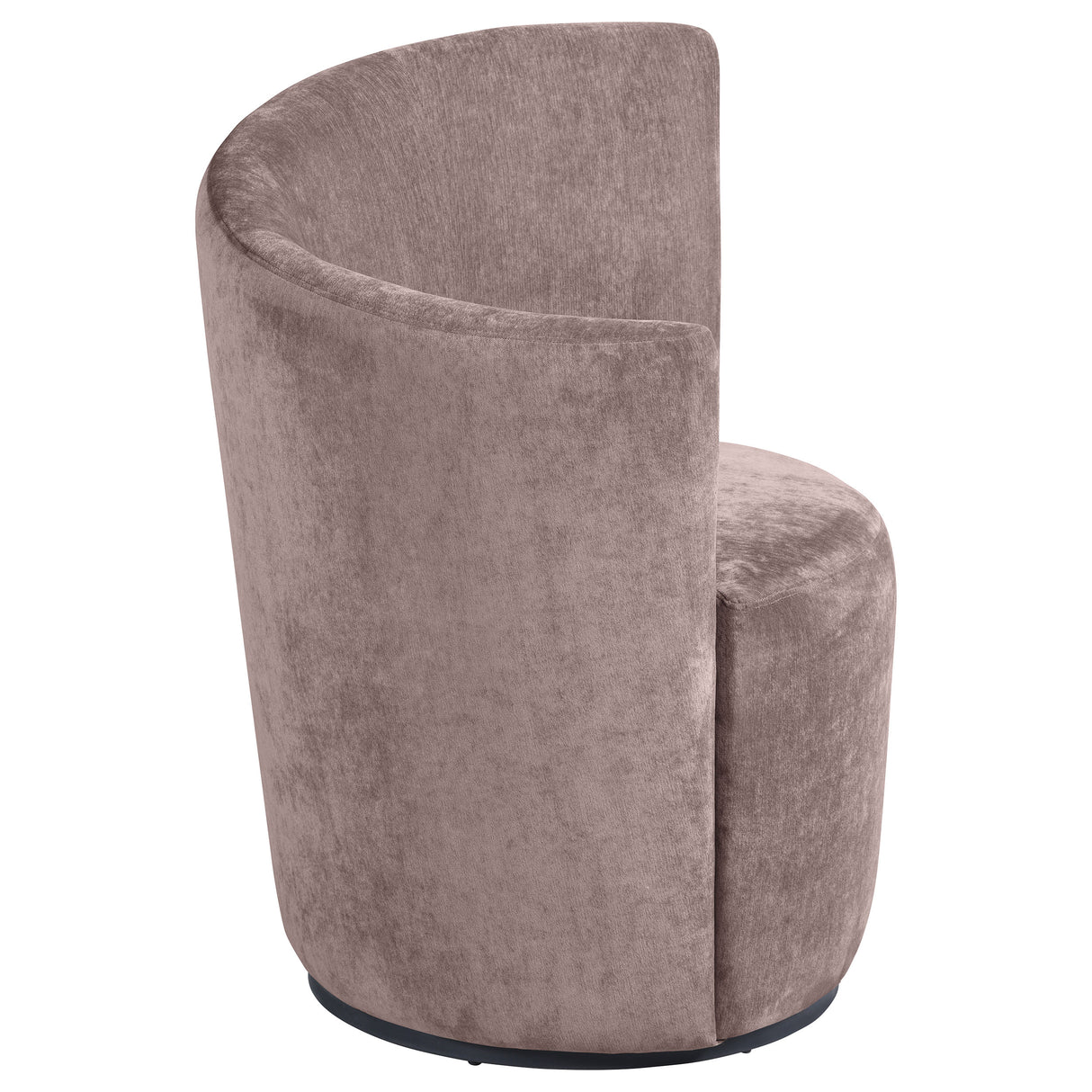 Nueva Blush Velvet Upholstered Swivel Chair with Curved Backrest