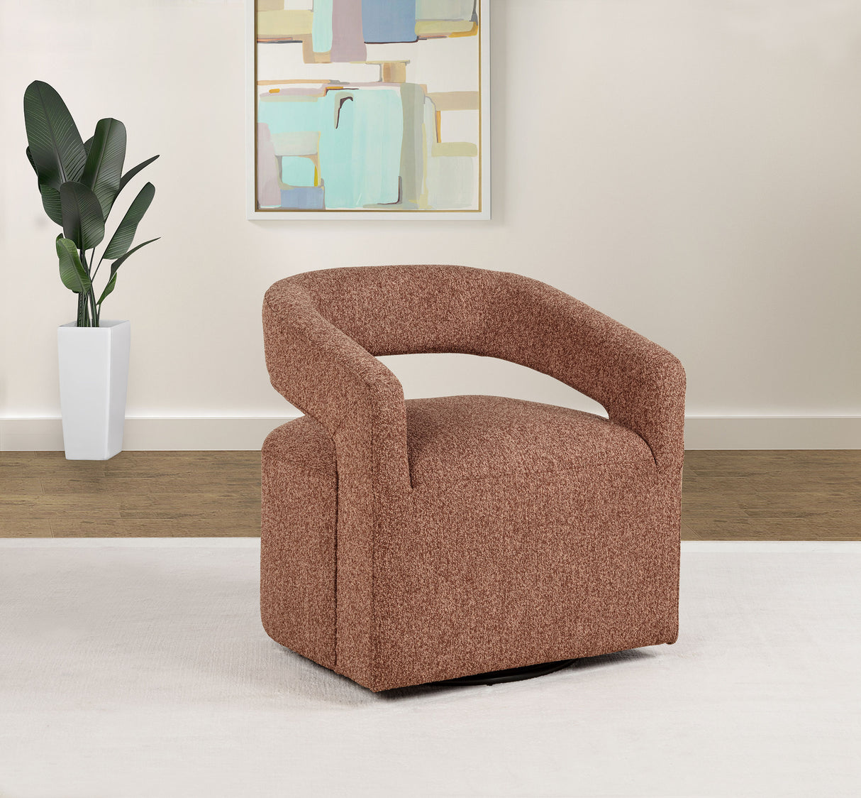 Westhill Berry Boucle Swivel Accent Chair