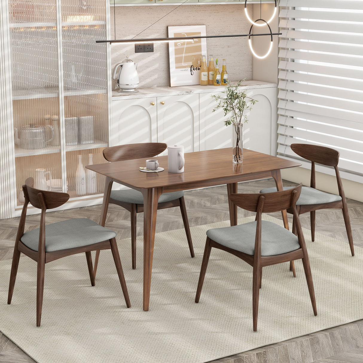 5 Piece Dining Set With Ergonomic Chairs