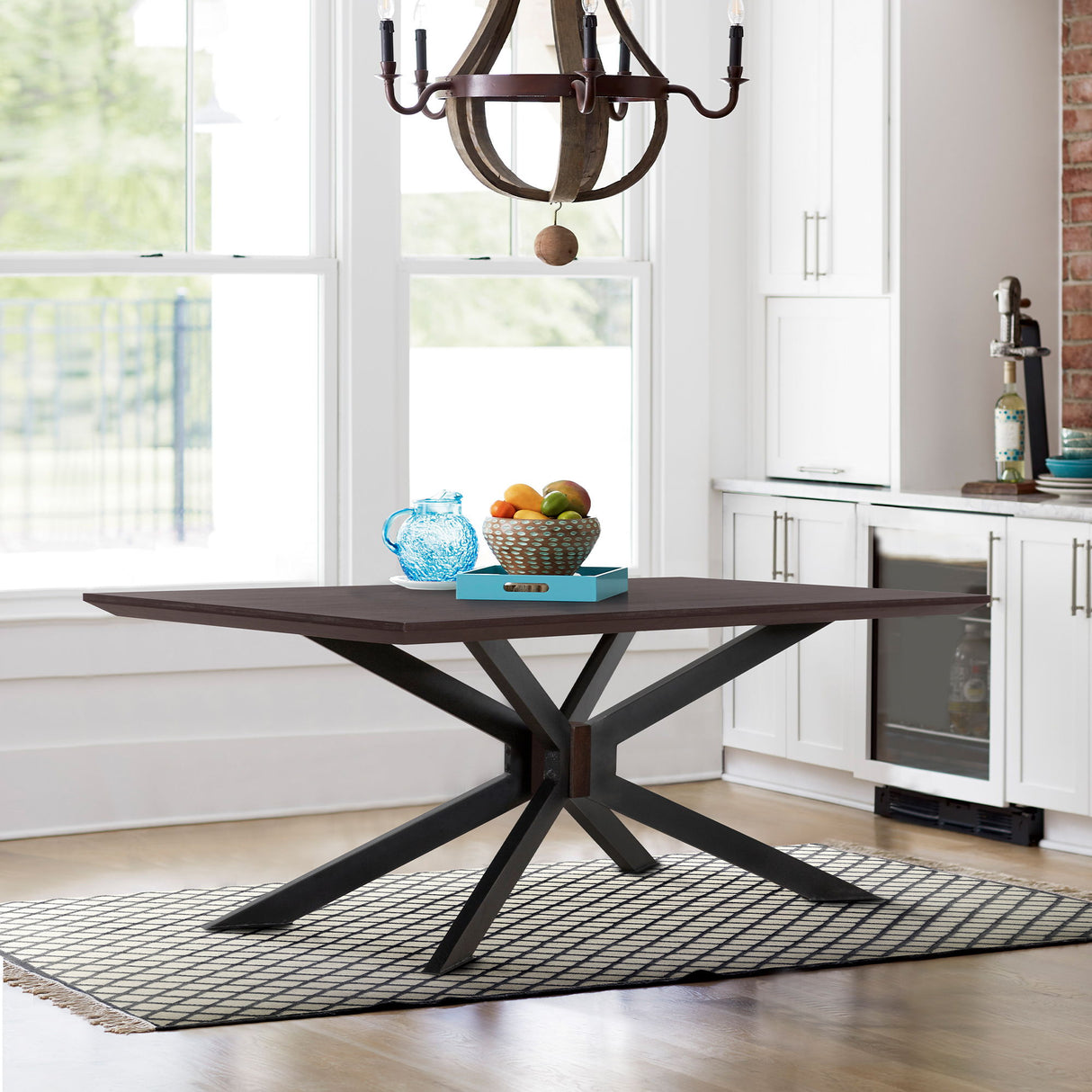 Pirate - Acacia Modern Dining Table - Coffee Bean Brush / Natural Black