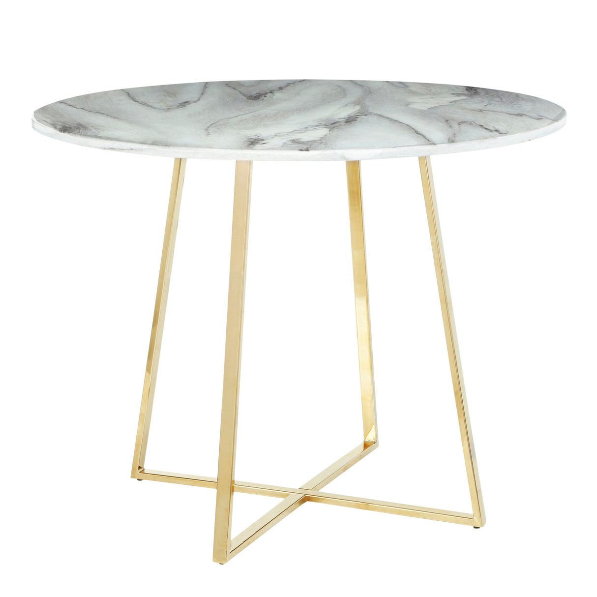 Cosmo - Contemporary / Glam Dining Table - Gold / White