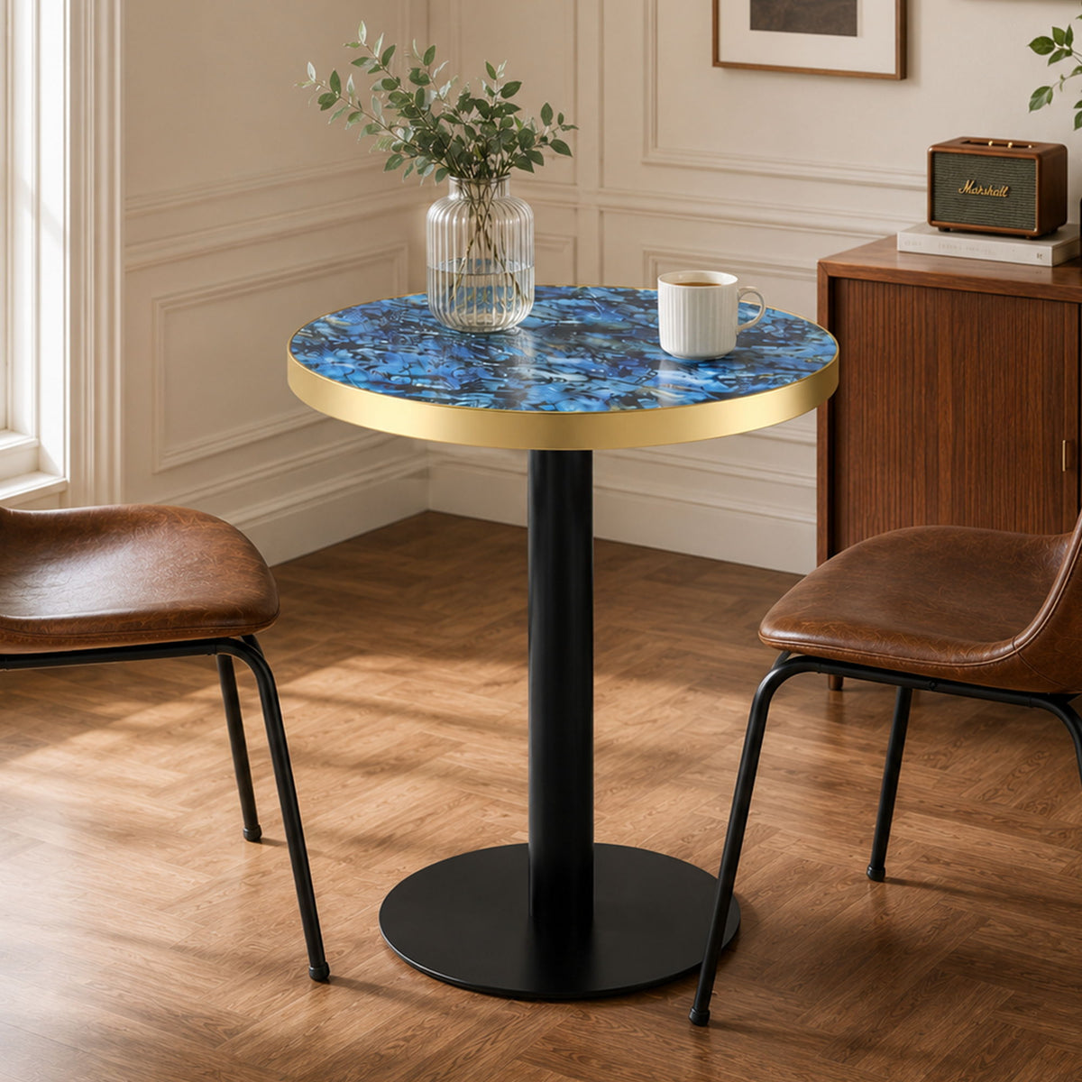 Round Bistro Coffee Table - Blue