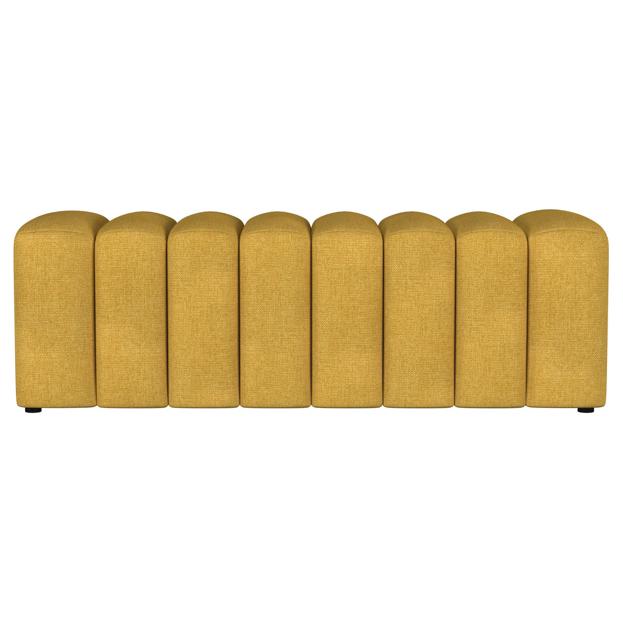 Mustard Yellow Tufted Fabric Upholstered Accent Bench