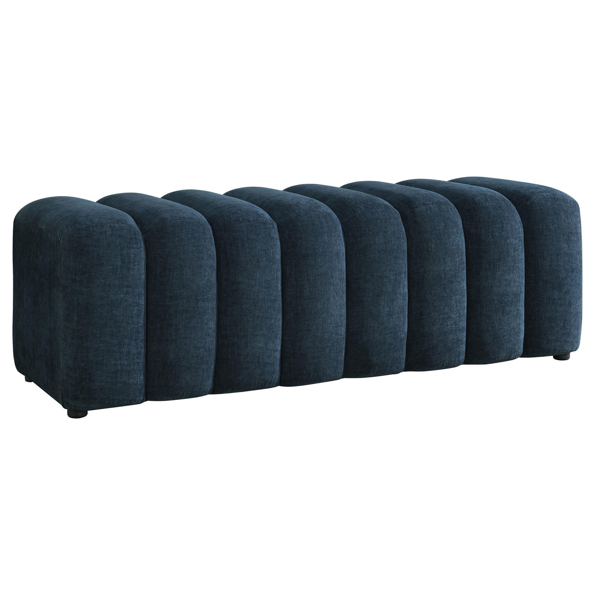 Navy Fabric Accent Bench with Foam Cushion