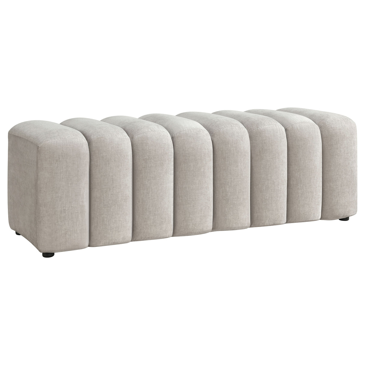Summer Chenille Channel Accent Bench in Beige