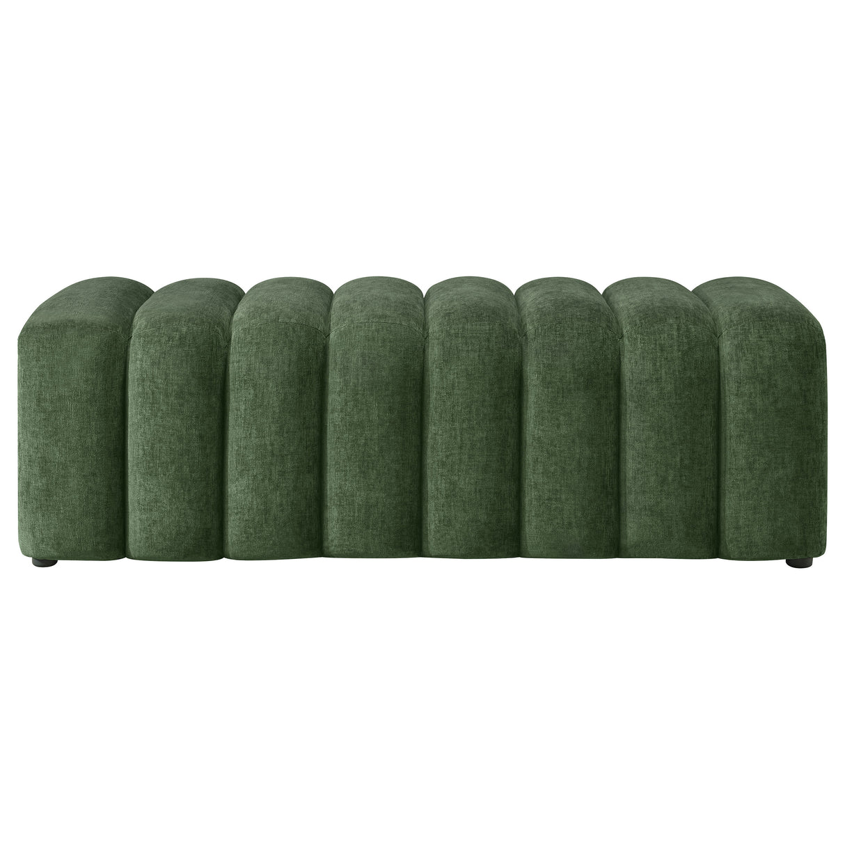 Green Chenille Channel Tufted Accent Bench