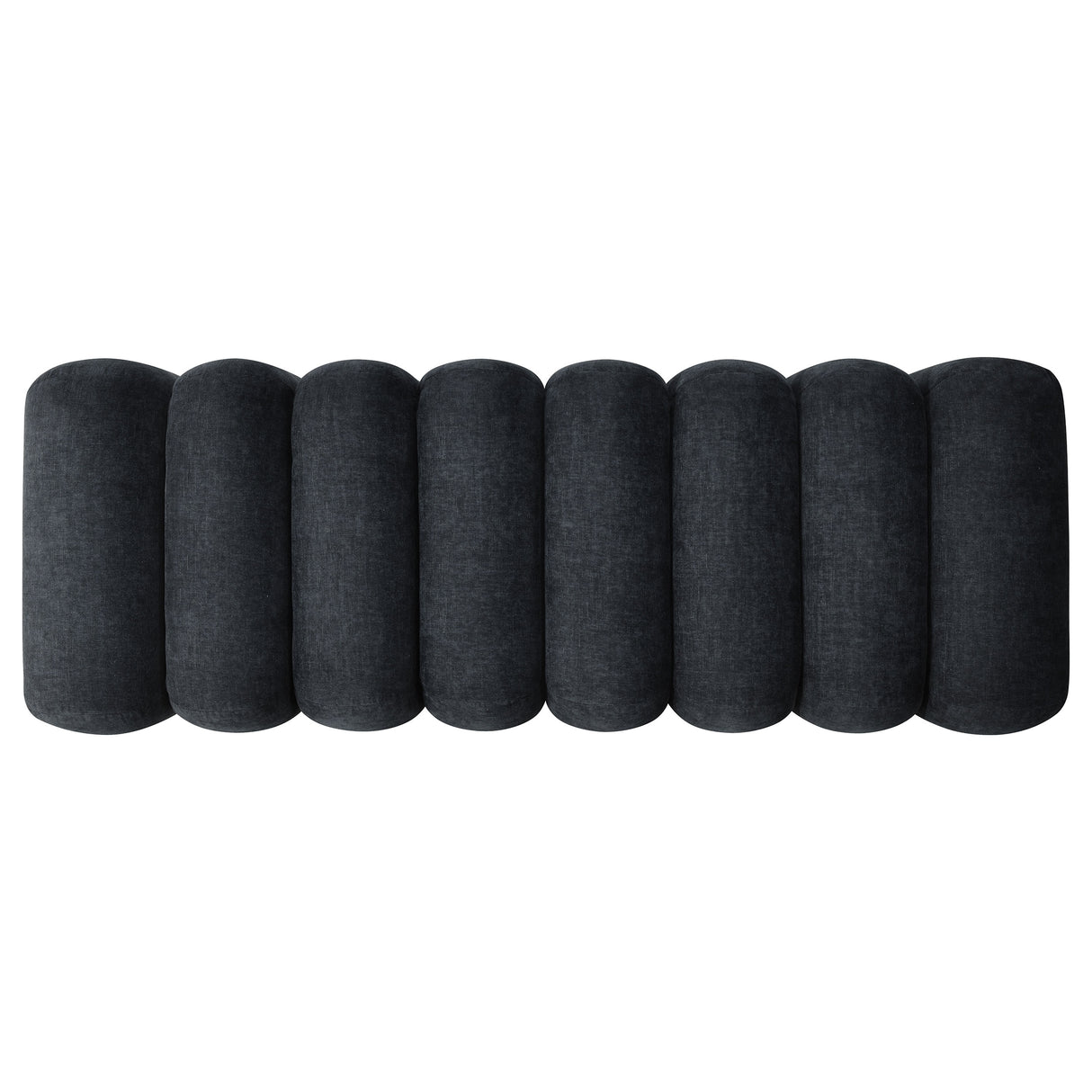Black Chenille Channel Tufted Accent Bench