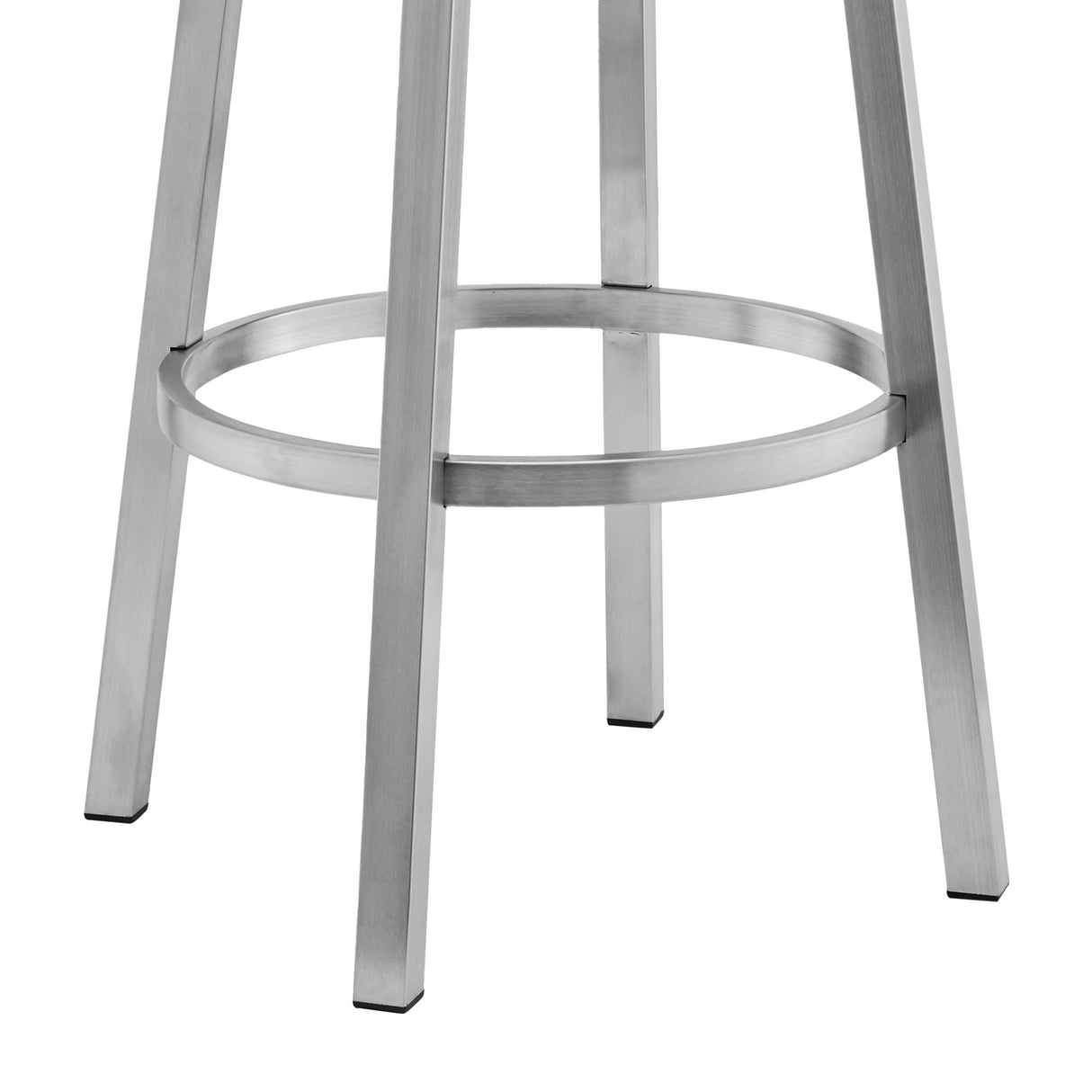 Lorin - 26" Faux Leather And Brushed Stainless Steel Swivel Bar Stool - Black