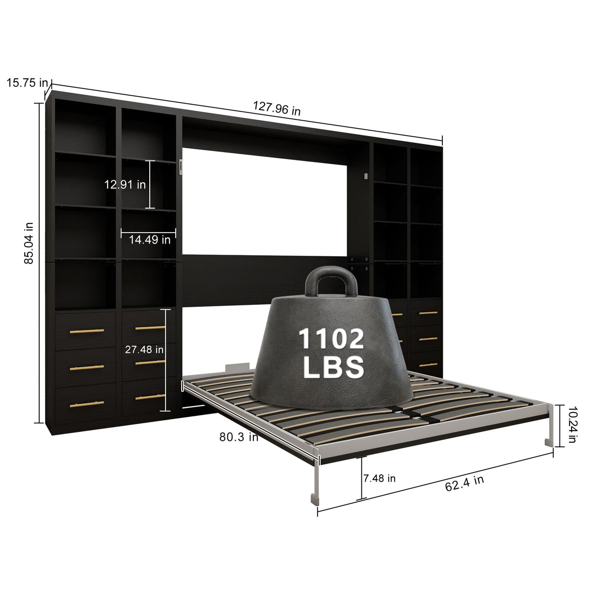 Multifunctional Vertical Murphy Wall Bed