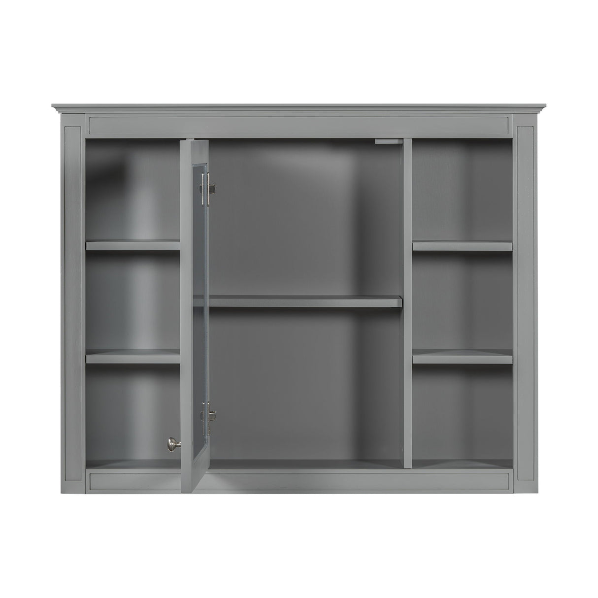Bathroom Vanity With Mirror Cabinet, Single Sink With 2 Soft Closing Doors And 4 Drawers