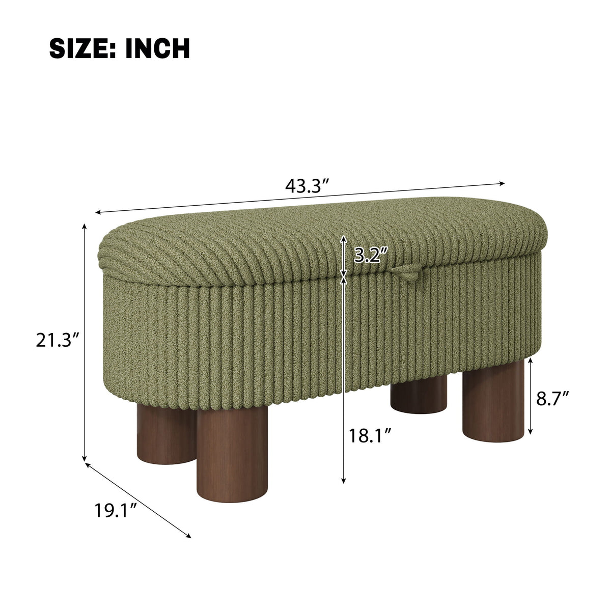 Storage Ottoman Upholstered Bench With Lift Top Storage For Bedroom